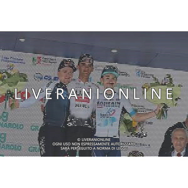 04-10-2025 Giro Dell\'emilia; 2025, Uae Team Emirates - Xrg; 2025, Q36.5; 2025, Bahrain - Victorious; Del Toro Romero, Isaac; Pidcock, Thomas; Martinez, Lenny; Bologna - San Luca; ©SIROTTI - AGENZIA ALDO LIVERANI SAS