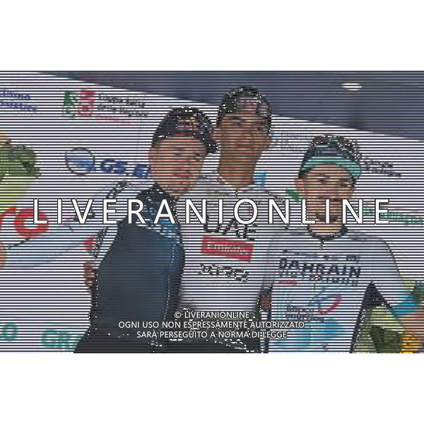 04-10-2025 Giro Dell\'emilia; 2025, Uae Team Emirates - Xrg; 2025, Q36.5; 2025, Bahrain - Victorious; Del Toro Romero, Isaac; Pidcock, Thomas; Martinez, Lenny; Bologna - San Luca; ©SIROTTI - AGENZIA ALDO LIVERANI SAS