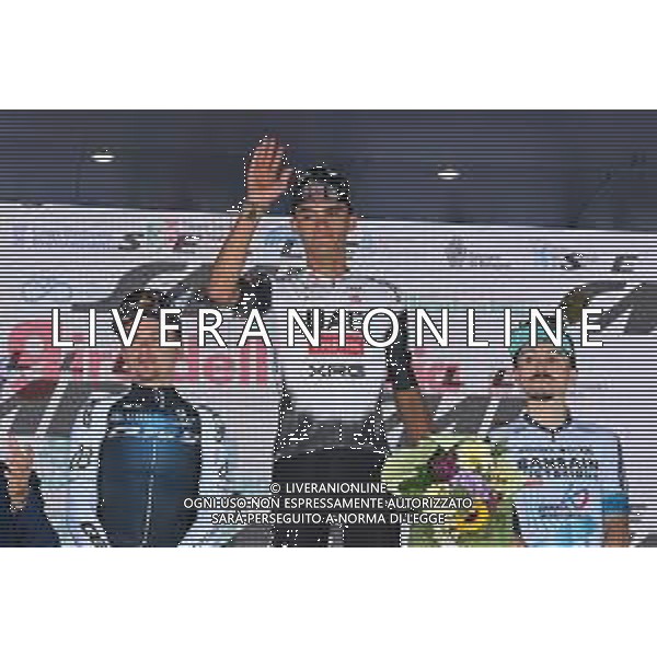 04-10-2025 Giro Dell\'emilia; 2025, Uae Team Emirates - Xrg; 2025, Q36.5; 2025, Bahrain - Victorious; Del Toro Romero, Isaac; Pidcock, Thomas; Martinez, Lenny; Bologna - San Luca; ©SIROTTI - AGENZIA ALDO LIVERANI SAS