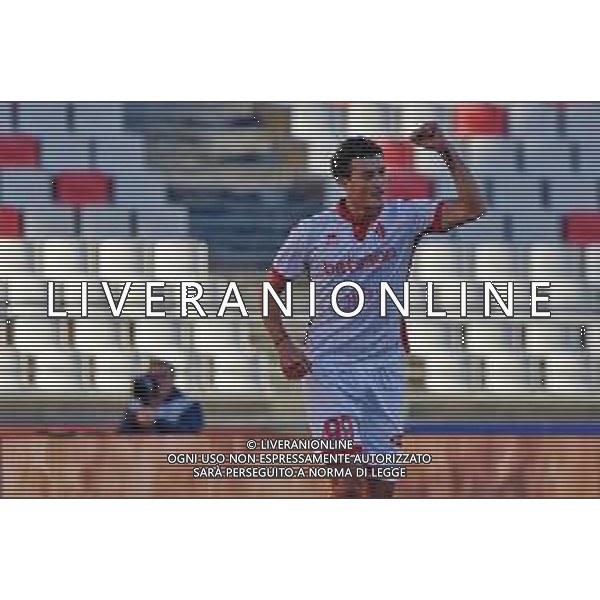 TVEM October 04, 2025 Bari, Italy - SSC Bari vs Padova Calcio - Italian Soccer Serie B 2025/2026 - San Nicola Stadium. In the pic: Leonardo Cerri of SSC Bari celebrates after scoring a goal ©TVEM Emmanuele Mastrodonato - AGENZIA ALDO LIVERANI SAS