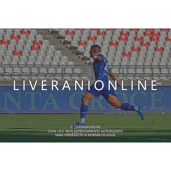 TVEM October 04, 2025 Bari, Italy - SSC Bari vs Padova Calcio - Italian Soccer Serie B 2025/2026 - San Nicola Stadium. In the pic: Mattia Bortolussi of Padova Calcio celebrates after scoring a goal ©TVEM Emmanuele Mastrodonato - AGENZIA ALDO LIVERANI SAS