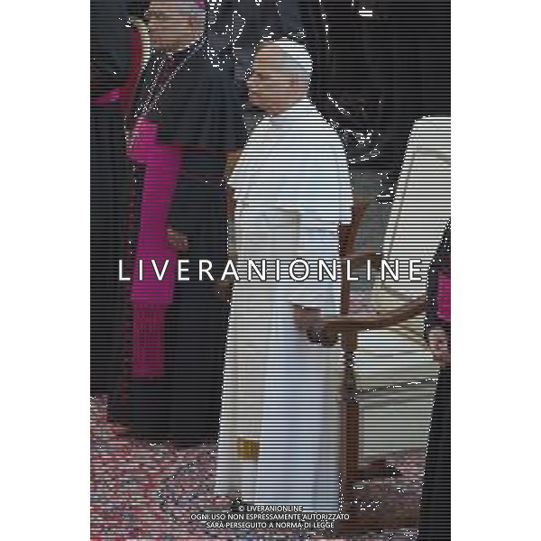 Citta’ del Vaticano 04 Ottobre 2025 Giuramento della Giuramento della Guardia Svizzera Pontificia alla presenza di Sua Santita’ Papa Leone XIV (non accadeva dal 1968 con Paolo VI) nel cortile di San Damaso del Palazzo Apostolico Nella foto: Papa Leone XIV Foto Credit: Andrea Bracaglia- AGENZIA ALDO LIVERANI SAS