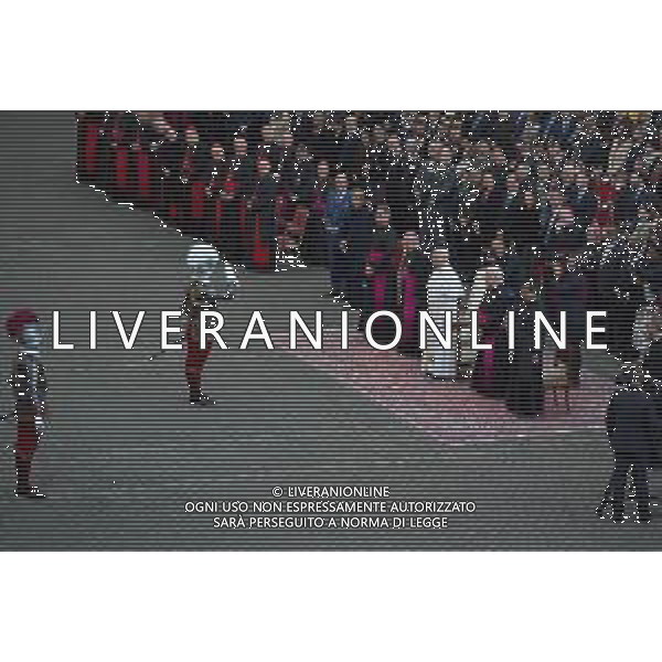 Citta’ del Vaticano 04 Ottobre 2025 Giuramento della Giuramento della Guardia Svizzera Pontificia alla presenza di Sua Santita’ Papa Leone XIV (non accadeva dal 1968 con Paolo VI) nel cortile di San Damaso del Palazzo Apostolico Nella foto: Papa Leone XIV Foto Credit: Andrea Bracaglia- AGENZIA ALDO LIVERANI SAS