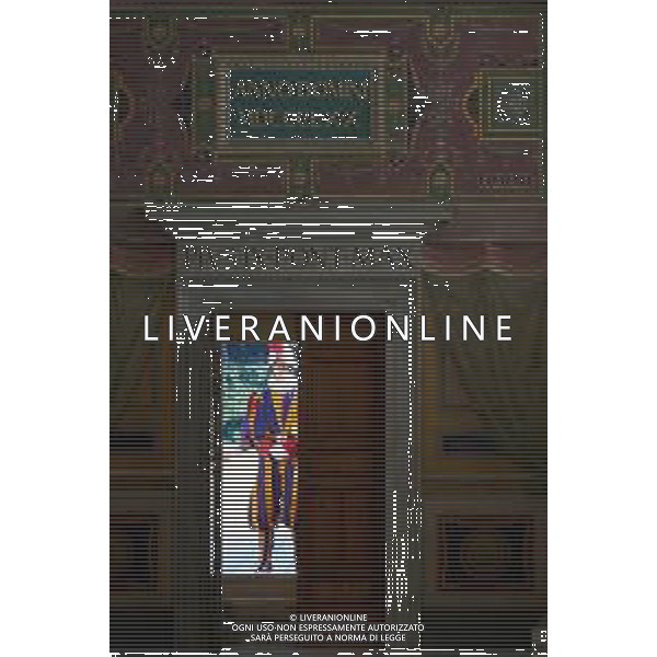 Citta’ del Vaticano 04 Ottobre 2025 Giuramento della Giuramento della Guardia Svizzera Pontificia alla presenza di Sua Santita’ Papa Leone XIV (non accadeva dal 1968 con Paolo VI) nel cortile di San Damaso del Palazzo Apostolico Nella foto: Foto Credit: Andrea Bracaglia- AGENZIA ALDO LIVERANI SAS
