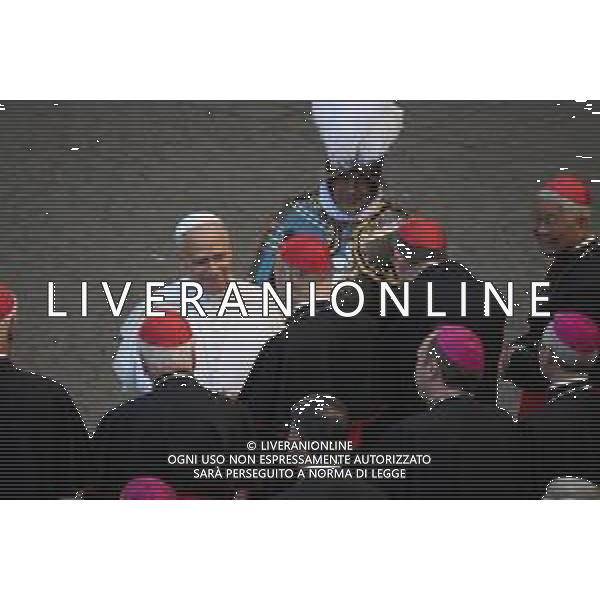 Citta’ del Vaticano 04 Ottobre 2025 Giuramento della Giuramento della Guardia Svizzera Pontificia alla presenza di Sua Santita’ Papa Leone XIV (non accadeva dal 1968 con Paolo VI) nel cortile di San Damaso del Palazzo Apostolico Nella foto: Papa Leone XIV Foto Credit: Andrea Bracaglia- AGENZIA ALDO LIVERANI SAS