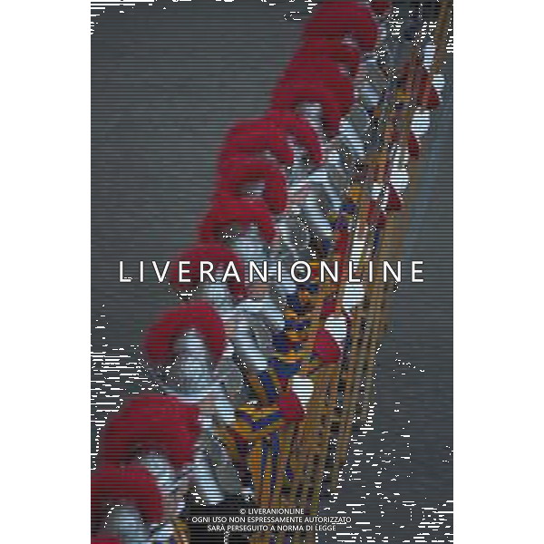 Citta’ del Vaticano 04 Ottobre 2025 Giuramento della Giuramento della Guardia Svizzera Pontificia alla presenza di Sua Santita’ Papa Leone XIV (non accadeva dal 1968 con Paolo VI) nel cortile di San Damaso del Palazzo Apostolico Nella foto: Foto Credit: Andrea Bracaglia- AGENZIA ALDO LIVERANI SAS