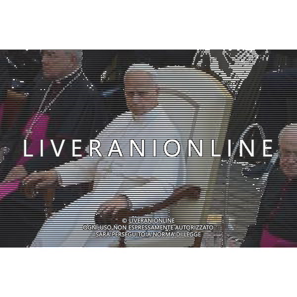 Citta’ del Vaticano 04 Ottobre 2025 Giuramento della Giuramento della Guardia Svizzera Pontificia alla presenza di Sua Santita’ Papa Leone XIV (non accadeva dal 1968 con Paolo VI) nel cortile di San Damaso del Palazzo Apostolico Nella foto: Papa Leone XIV Foto Credit: Andrea Bracaglia- AGENZIA ALDO LIVERANI SAS