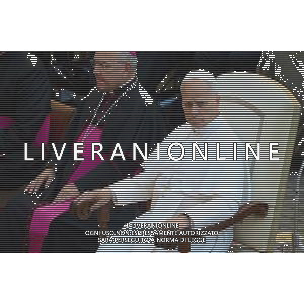 Citta’ del Vaticano 04 Ottobre 2025 Giuramento della Giuramento della Guardia Svizzera Pontificia alla presenza di Sua Santita’ Papa Leone XIV (non accadeva dal 1968 con Paolo VI) nel cortile di San Damaso del Palazzo Apostolico Nella foto: Papa Leone XIV Foto Credit: Andrea Bracaglia- AGENZIA ALDO LIVERANI SAS