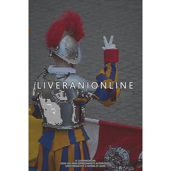 Citta’ del Vaticano 04 Ottobre 2025 Giuramento della Giuramento della Guardia Svizzera Pontificia alla presenza di Sua Santita’ Papa Leone XIV (non accadeva dal 1968 con Paolo VI) nel cortile di San Damaso del Palazzo Apostolico Nella foto: Foto Credit: Andrea Bracaglia- AGENZIA ALDO LIVERANI SAS