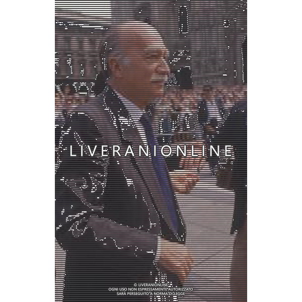 DIAP-RETROSPETTIVA GIORGIO ALMIRANTE POLITICO NELLA FOTO GIORGIO ALMIRANTE IN PIAZZA DUOMO A MILANO NELL\'ANNO 1987 AG ALDO LIVERANI SAS