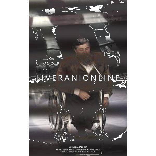 DIAP-RETROSPETTIVA PIERANGELO BERTOLI CANTANTE NELLA FOTO PIERANGELO BERTOLI A SANREMO NELL\'ANNO 1991 AG ALDO LIVERANI SAS