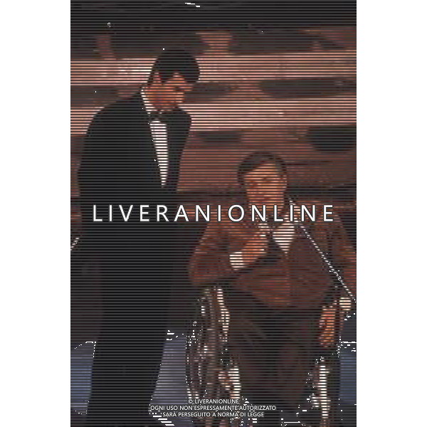 DIAP-RETROSPETTIVA PIERANGELO BERTOLI CANTANTE NELLA FOTO PIERANGELO BERTOLI A SANREMO NELL\'ANNO 1991 AG ALDO LIVERANI SAS