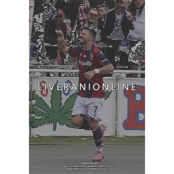 Riccardo Orsolini of Bologna FC. celebrates after scoring during Bologna BFC vs Pisa SC, 6° Serie A Enilive 2025-26 game at Renato Dall\'Ara stadium in Bologna (BO), Italy, on October 05, 2025. (Photo by Davide Casentini) AG ALDO LIVERANI SAS