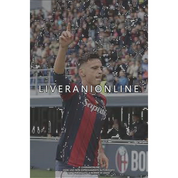 Nikola Moro of Bologna FC celebrates after scoring during Bologna BFC vs Pisa SC, 6° Serie A Enilive 2025-26 game at Renato Dall\'Ara stadium in Bologna (BO), Italy, on October 05, 2025. (Photo by Davide Casentini) AG ALDO LIVERANI SAS