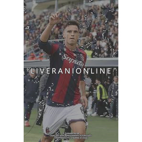 Nikola Moro of Bologna FC celebrates after scoring during Bologna BFC vs Pisa SC, 6° Serie A Enilive 2025-26 game at Renato Dall\'Ara stadium in Bologna (BO), Italy, on October 05, 2025. (Photo by Davide Casentini) AG ALDO LIVERANI SAS