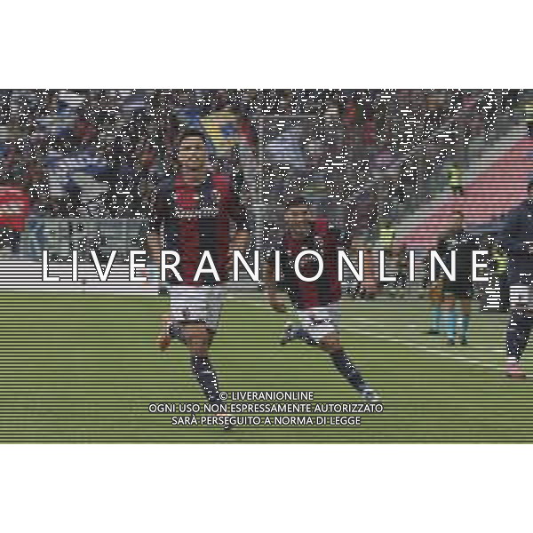 Nikola Moro of Bologna FC celebrates after scoring during Bologna BFC vs Pisa SC, 6° Serie A Enilive 2025-26 game at Renato Dall\'Ara stadium in Bologna (BO), Italy, on October 05, 2025. (Photo by Davide Casentini) AG ALDO LIVERANI SAS