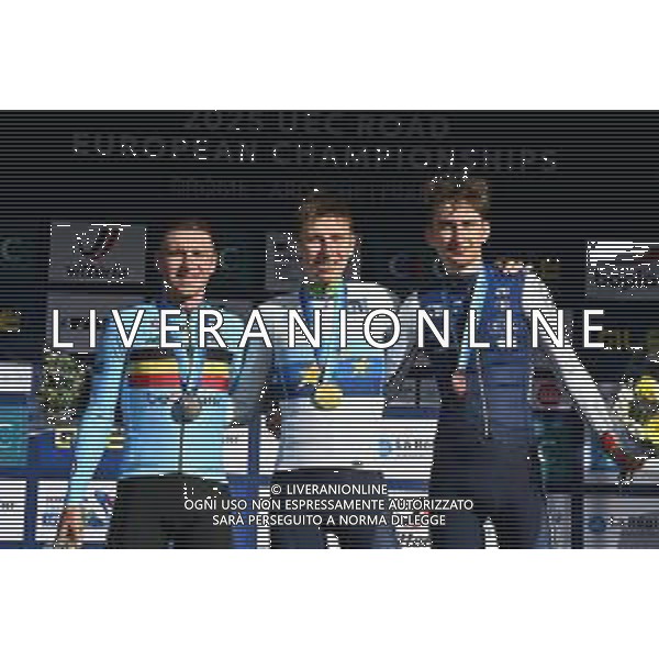 05-10-2025 European Championships Elite; 2025, Uae Team Emirates - Xrg; 2025, Soudal - Quick Step; 2025, Decathlon - Ag2r La Mondiale; Pogacar, Tadej; Evenepoel, Remco; Seixas, Paul; Guilherand Granges; ©SIROTTI - AGENZIA ALDO LIVERANI SAS
