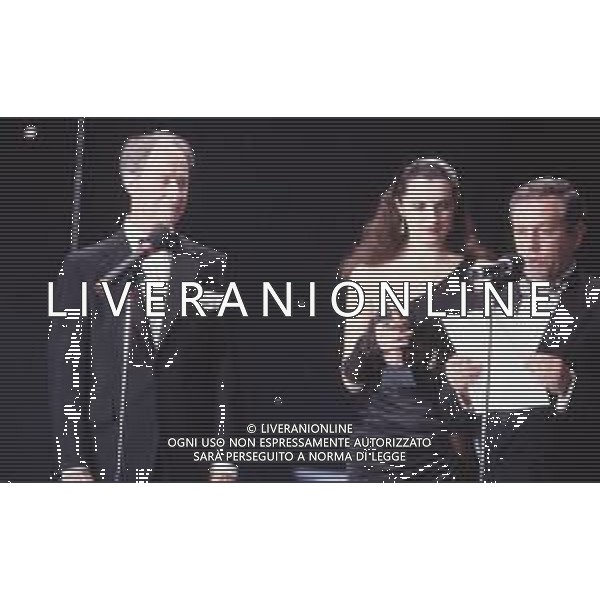 DIAP-RETROSPETTIVA DON AMECHE ATTORE NELLA FOTO DON AMECHE A CAMPIONE D\'ITALIA NELL\'ANNO 1990 CON FLORIN GUERIN AG ALDO LIVERANI SAS