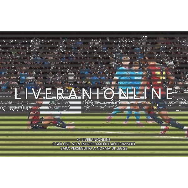 TVPM Napoli, Genoa Nella foto: gol Rasmus Hojlund Foto Mosca, Ag.Liverani- AGENZIA ALDO LIVERANI SAS -TVPM Napoli - Genoa Campionato Calcio Serie A 05.10.2025