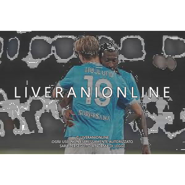 TVPM Napoli, Genoa Nella foto: esultanza Rasmus Hojlund con Frank Anguissa Foto Mosca, Ag.Liverani- AGENZIA ALDO LIVERANI SAS -TVPM Napoli - Genoa Campionato Calcio Serie A 05.10.2025