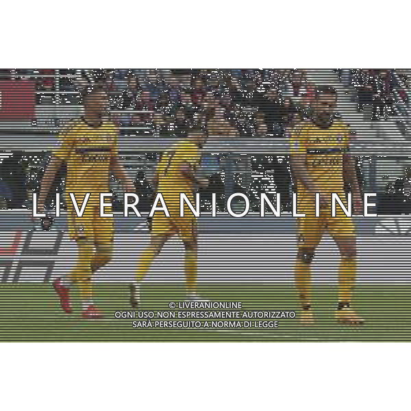 Pisa players expresses disappointment during Bologna BFC vs Pisa SC, 6° Serie A Enilive 2025-26 game at Renato Dall\'Ara stadium in Bologna (BO), Italy, on October 05, 2025. (Photo by Davide Casentini) AG ALDO LIVERANI SAS