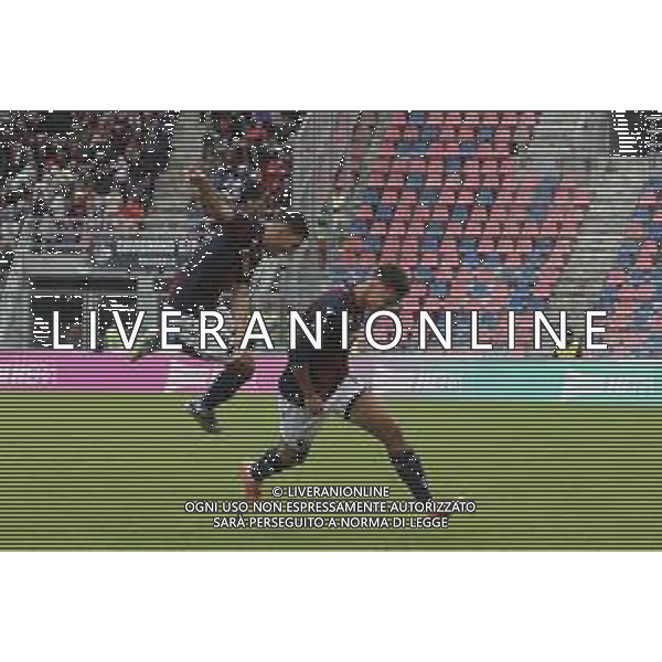 Nikola Moro of Bologna FC celebrates after scoring during Bologna BFC vs Pisa SC, 6° Serie A Enilive 2025-26 game at Renato Dall\'Ara stadium in Bologna (BO), Italy, on October 05, 2025. (Photo by Davide Casentini) AG ALDO LIVERANI SAS