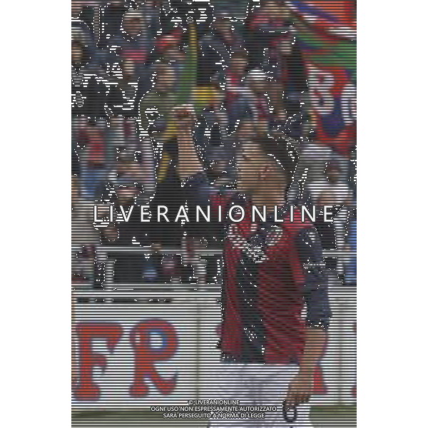 Nikola Moro of Bologna FC celebrates after scoring during Bologna BFC vs Pisa SC, 6° Serie A Enilive 2025-26 game at Renato Dall\'Ara stadium in Bologna (BO), Italy, on October 05, 2025. (Photo by Davide Casentini) AG ALDO LIVERANI SAS