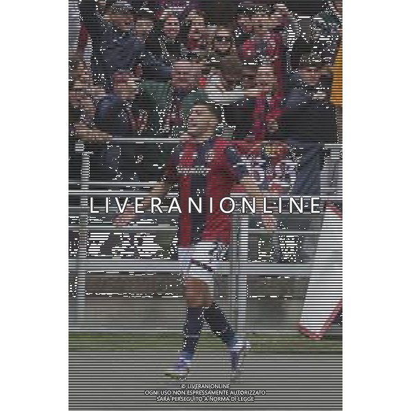 Nicolò Cambiaghi of Bologna FC celebrates after scoring during Bologna BFC vs Pisa SC, 6° Serie A Enilive 2025-26 game at Renato Dall\'Ara stadium in Bologna (BO), Italy, on October 05, 2025. (Photo by Davide Casentini) AG ALDO LIVERANI SAS