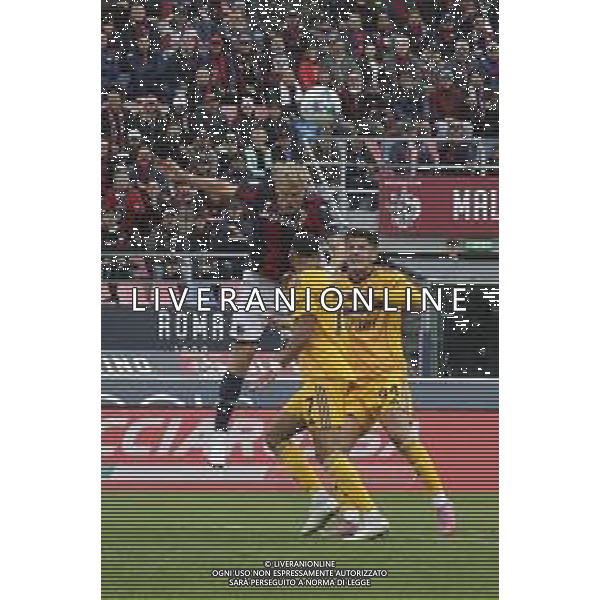 Jens Odgaard of Bologna FC heads the ball during Bologna BFC vs Pisa SC, 6° Serie A Enilive 2025-26 game at Renato Dall\'Ara stadium in Bologna (BO), Italy, on October 05, 2025. (Photo by Davide Casentini) AG ALDO LIVERANI SAS