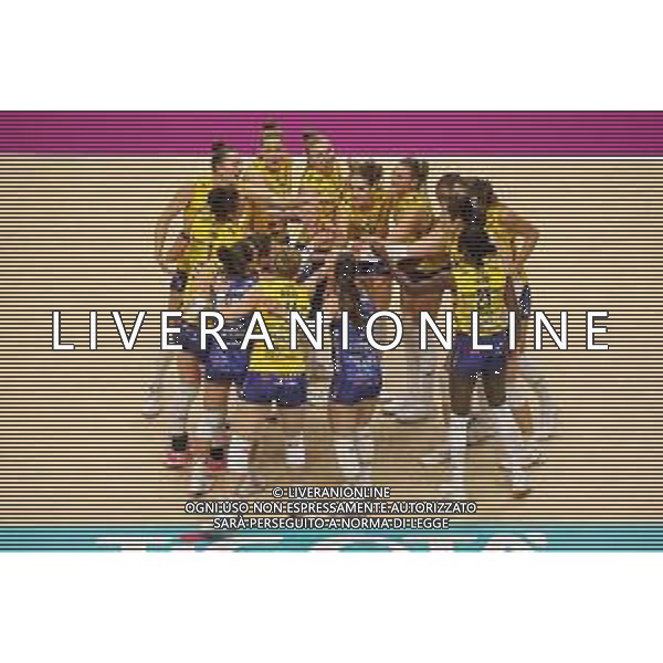 TVRCOR – UYBA Busto Arsizio vs Imoco Conegliano – LVF Serie A1 – 1° turno LVF Serie A1 Pallavolo Femminile E-Work Arena Busto Arsizio (VA) 06-10-2025 nella foto esultanza Imoco Conegliano ©TVRCOR Roberta Corradin - AGENZIA ALDO LIVERANI SAS