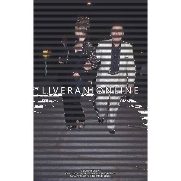DIAP-RETROSPETTIVA HANNA SCHYGULLA ATTRICE NELLA FOTO HANNA SCHYGULLA NELL\'ANNO 1989 A ROMA CON ALBERTO SORDI AG ALDO LIVERANI SAS  