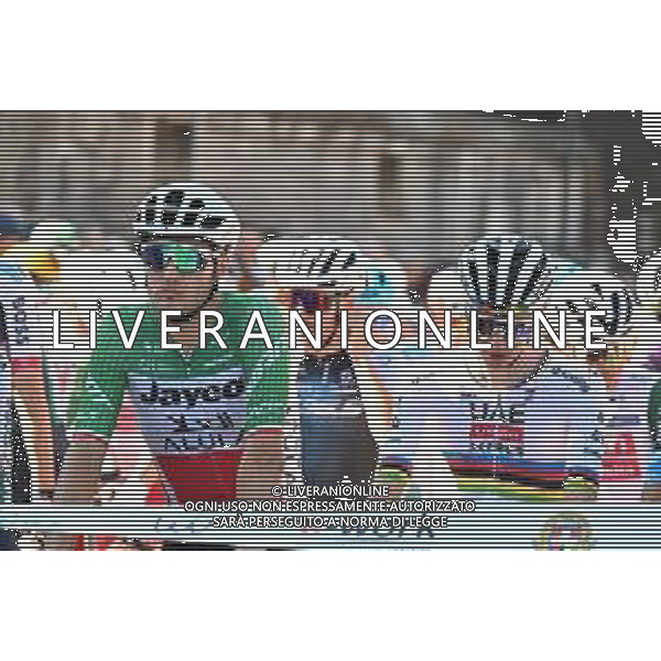 07-10-2025 Tre Valli Varesine; 2025, Uae Team Emirates - Xrg; 2025, Jayco - Alula; Pogacar, Tadej; Conca, Filippo; Busto Arsizio; ©SIROTTI - AGENZIA ALDO LIVERANI SAS
