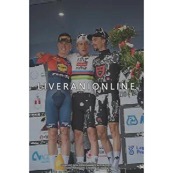 07-10-2025 Tre Valli Varesine; 2025, Uae Team Emirates - Xrg; 2025, Lidl - Trek; 2025, Tudor; Pogacar, Tadej; Philipsen, Albert Withen; Alaphilippe, Julian; Varese; ©SIROTTI - AGENZIA ALDO LIVERANI SAS