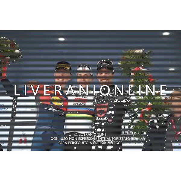 07-10-2025 Tre Valli Varesine; 2025, Uae Team Emirates - Xrg; 2025, Lidl - Trek; 2025, Tudor; Pogacar, Tadej; Philipsen, Albert Withen; Alaphilippe, Julian; Varese; ©SIROTTI - AGENZIA ALDO LIVERANI SAS