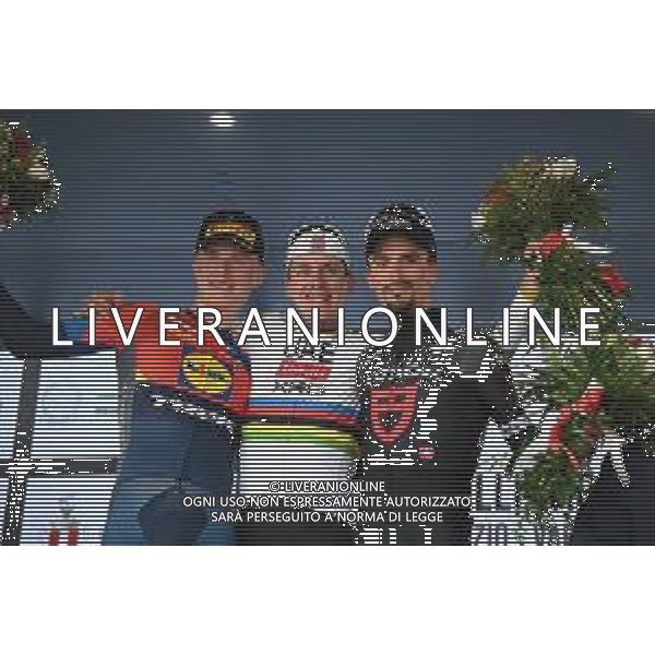 07-10-2025 Tre Valli Varesine; 2025, Uae Team Emirates - Xrg; 2025, Lidl - Trek; 2025, Tudor; Pogacar, Tadej; Philipsen, Albert Withen; Alaphilippe, Julian; Varese; ©SIROTTI - AGENZIA ALDO LIVERANI SAS