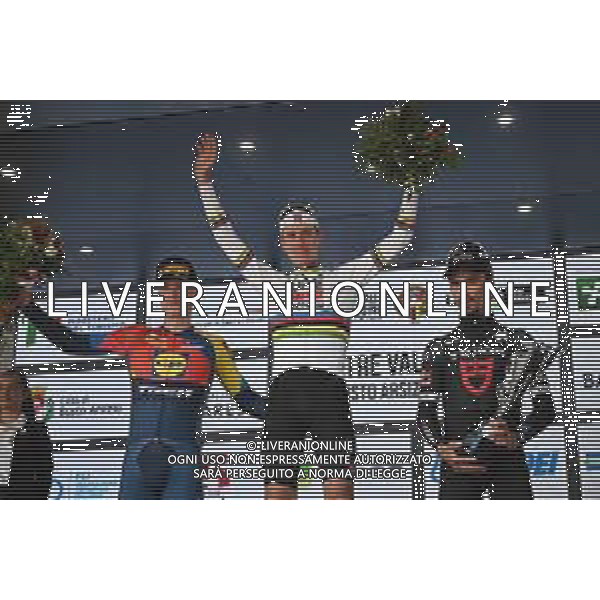 07-10-2025 Tre Valli Varesine; 2025, Uae Team Emirates - Xrg; 2025, Lidl - Trek; 2025, Tudor; Pogacar, Tadej; Philipsen, Albert Withen; Alaphilippe, Julian; Varese; ©SIROTTI - AGENZIA ALDO LIVERANI SAS