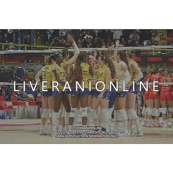tvRCOR – UYBA Busto Arsizio vs Imoco Conegliano – LVF Serie A1 – 1° turno LVF Serie A1 Pallavolo Femminile E-Work Arena Busto Arsizio (VA) 06-10-2025 nella foto esultanza Conegliano dopo la vittoria ©TVRCOR Corradin Roberta - AGENZIA ALDO LIVERANI SAS