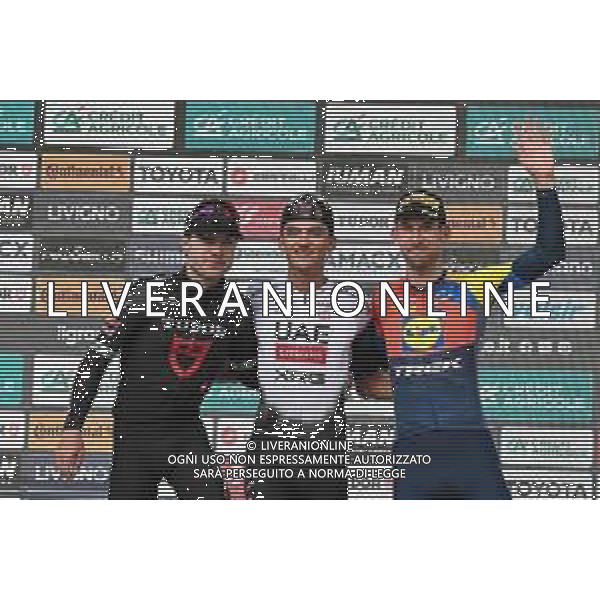 09-10-2025 Giro Del Piemonte; 2025, Uae Team Emirates - Xrg; 2025, Tudor; 2025, Lidl - Trek; Del Toro Romero, Isaac; Hirschi, Marc; Mollema, Bauke; Acqui Terme; ©SIROTTI - AGENZIA ALDO LIVERANI SAS
