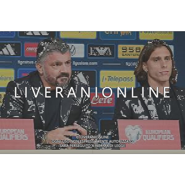 TVPG Estonia vs Italia nella foto Gennaro Gattuso (CT Italia)e Riccardo Calafiori (Italia), t10-10-2025 A. Le Coq Arena, Tallinn (EST) - Italia Pre match Press Conference European Qualifiers - FIFA World Cup 2026 Matchday 7 ©TVPG Pasquale Golia - AG ALDO LIVERANI SAS