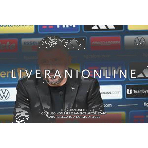 TVPG Estonia vs Italia nella foto Gennaro Gattuso (CT Italia), t10-10-2025 A. Le Coq Arena, Tallinn (EST) - Italia Pre match Press Conference European Qualifiers - FIFA World Cup 2026 Matchday 7 ©TVPG Pasquale Golia - AG ALDO LIVERANI SAS