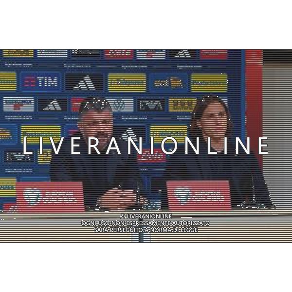 TVEM Gennaro Gattuso head coach of Italy and Riccardo Calafiori of Italy during a press conference at A. Le Coq Arena on October 10, 2025 in Tallinn, Estonia. ©TVEM Emmanuele Mastrodonato - AG ALDO LIVERANI SAS