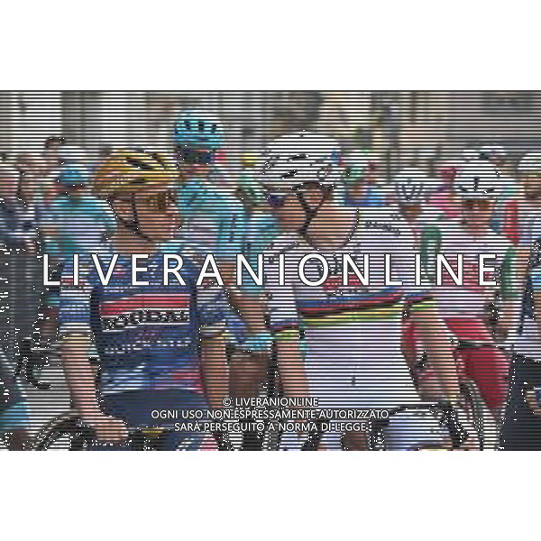 11-10-2025 Giro Di Lombardia; 2025, Uae Team Emirates - Xrg; 2025, Soudal - Quick Step; Pogacar, Tadej; Evenepoel, Remco; Como; ©SIROTTI - AG ALDO LIVERANI SAS