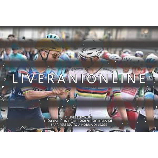 11-10-2025 Giro Di Lombardia; 2025, Uae Team Emirates - Xrg; 2025, Soudal - Quick Step; Pogacar, Tadej; Evenepoel, Remco; Como; ©SIROTTI - AG ALDO LIVERANI SAS