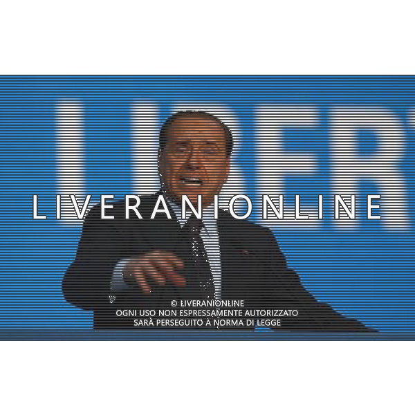 MILANO MAZDA PALACE APERTURA CAMPAGNIA ELETTORALE DI FORZA ITALIA NELLA FOTO SILVIO BERLUSCONI FOTO MARIO ROMANO-AGENZIA ALDO LIVERANI