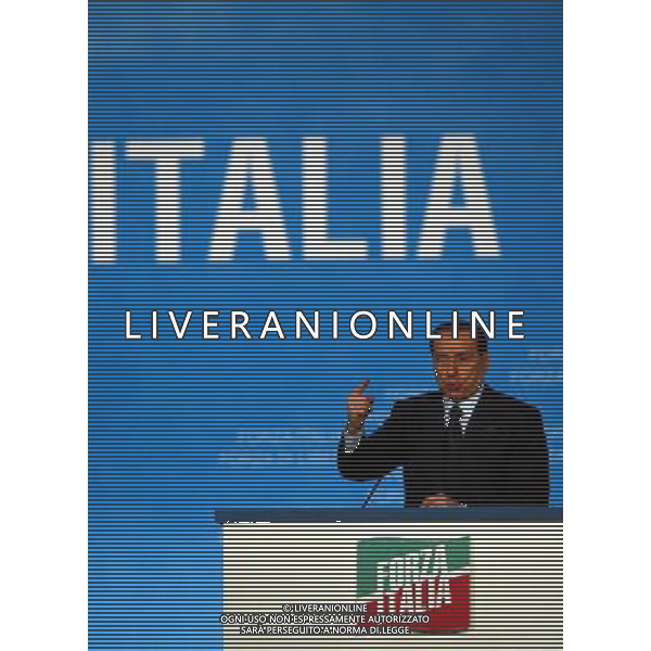 MILANO MAZDA PALACE APERTURA CAMPAGNIA ELETTORALE DI FORZA ITALIA NELLA FOTO SILVIO BERLUSCONI FOTO MARIO ROMANO-AGENZIA ALDO LIVERANI