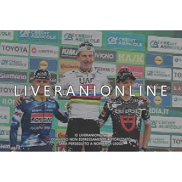 11-10-2025 Giro Di Lombardia; 2025, Uae Team Emirates - Xrg; 2025, Soudal - Quick Step; 2025, Tudor; Pogacar, Tadej; Evenepoel, Remco; Storer, Michale; Bergamo; ©SIROTTI - AG ALDO LIVERANI SAS