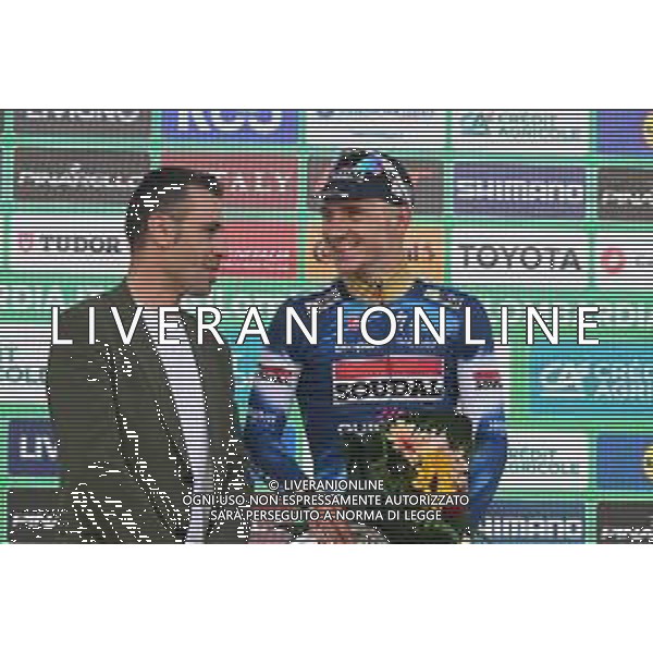 11-10-2025 Giro Di Lombardia; 2025, Soudal - Quick Step; Evenepoel, Remco; Nibali, Vincenzo; Bergamo; ©SIROTTI - AG ALDO LIVERANI SAS