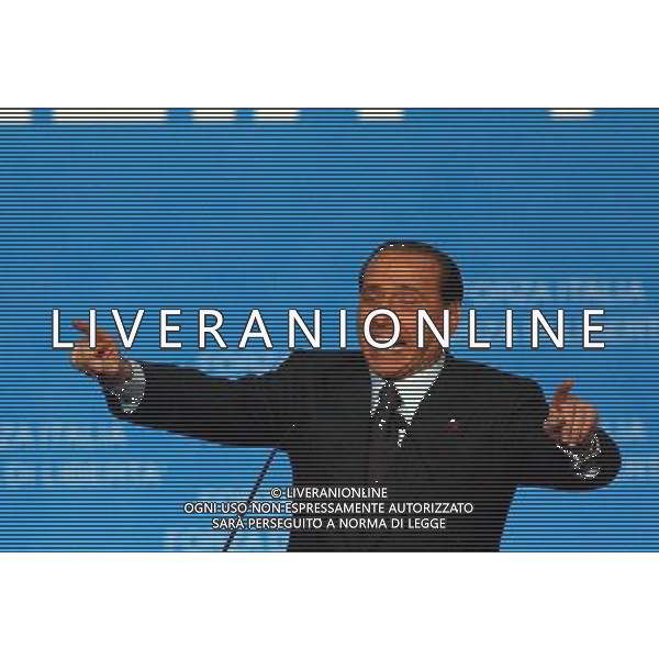 MILANO MAZDA PALACE APERTURA CAMPAGNIA ELETTORALE DI FORZA ITALIA NELLA FOTO SILVIO BERLUSCONI FOTO MARIO ROMANO-AGENZIA ALDO LIVERANI