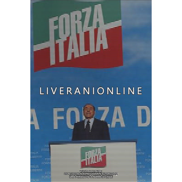 MILANO MAZDA PALACE APERTURA CAMPAGNIA ELETTORALE DI FORZA ITALIA NELLA FOTO SILVIO BERLUSCONI FOTO MARIO ROMANO-AGENZIA ALDO LIVERANI