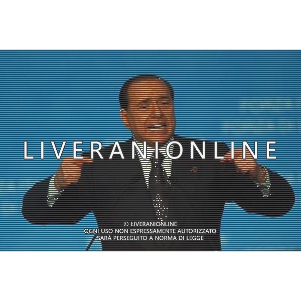 MILANO MAZDA PALACE APERTURA CAMPAGNIA ELETTORALE DI FORZA ITALIA NELLA FOTO SILVIO BERLUSCONI FOTO MARIO ROMANO-AGENZIA ALDO LIVERANI